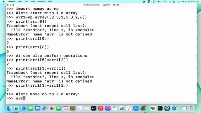 Python NumPy Tutorial for Beginners - Array indexing