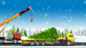 Новогодние мультики про машинки. Винтик помогает дедушке морозу довезти Елку.