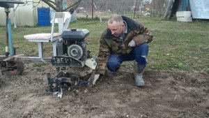 Микротрактор фрезы вместо колес.