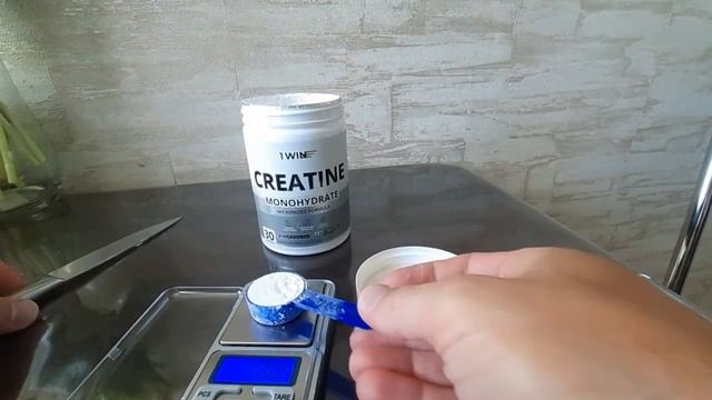 1 WIN Creatine Monohydrate - проверяем мерную ложку чистого порошка смотреть онлайн