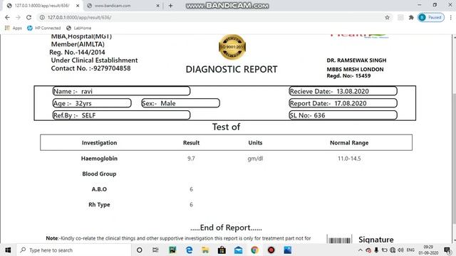Pathology Lab Management System || Python || Django