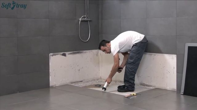 Монтаж мягкого пола для душа SoftTray вровень с полом. Пол в душевой без поддона смотреть онлайн