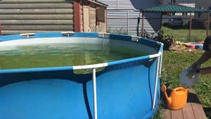 Очищаем воду в каркасном бассейне перекисью водорода.