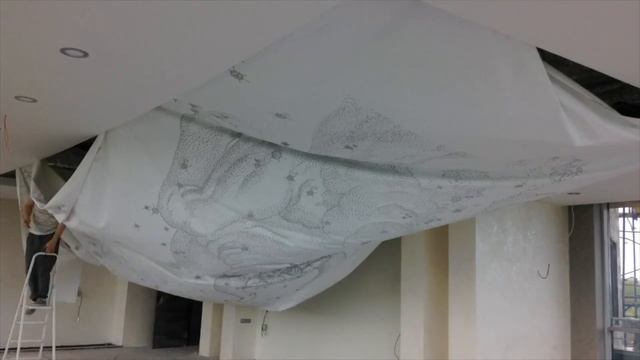 Установка натяжного потолка с фотопечатью | GALAXYMASTER смотреть онлайн