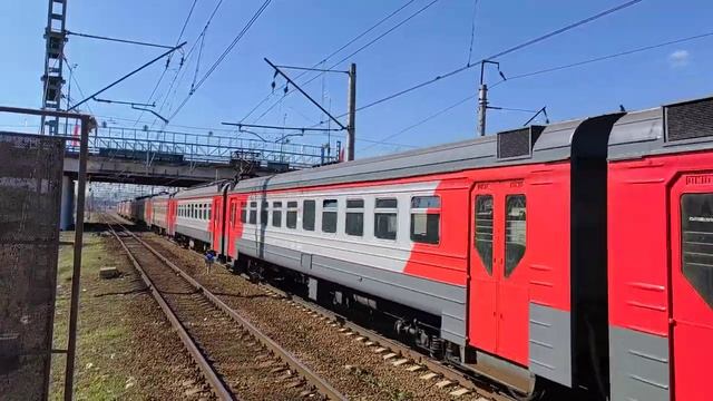 Электропоезд ЭД4М-0349 сообщением Нижегородская-Балашиха прибывает на платформу Новогиреево смотреть онлайн