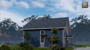 Стильный двухэтажный дом для небольшой семьи. Проект дома с мансардой, террасой и панорамным окном