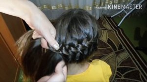 Красивая причёска для девочки. Beautiful hairstyle for girls .