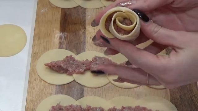 Манты розочки в духовке / Manti in Rosenform im Backofen / вкусные манты