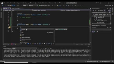 How to create Digital Clock in Visual Studio in C#, Visual Studio 2022 tutorial