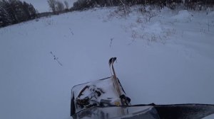 Мототолкач-Ураган, тону в глубоком снегу , зимняя охота!
