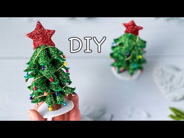 Ёлка из глиттерного фоамирана своими руками Новогодние игрушки DIY Christmas tree Glitter Eva Foam смотреть онлайн