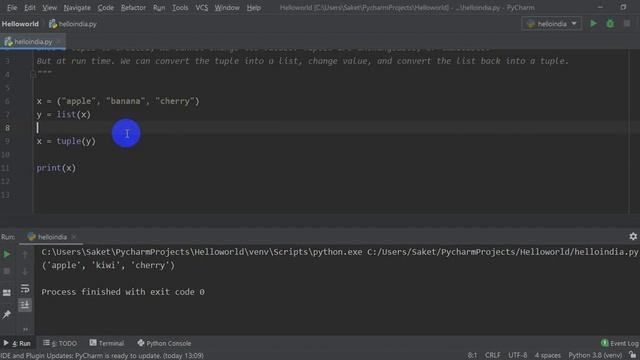 Python Part-6 Learn Coding Learn Python How to create a Tuple & Functions (हिंदी में)
