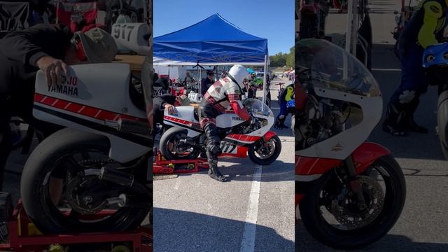 1978 Yamaha TZ750 4 Cylinder 2 Stroke Start Up AHRMA Barber Motorsports Park Vintage Festival 2023