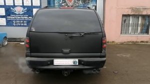 Chevrolet Tahoe тюнинг выхлопа и установка насадок на глушитель