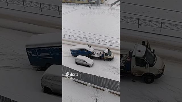 Эвакуация фургона зимой #shorts