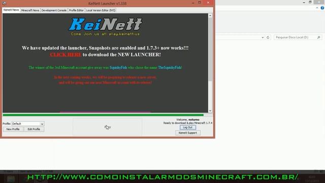 Minecraft Launcher 1.7.4 Pirata (KeiNett Launcher) смотреть онлайн
