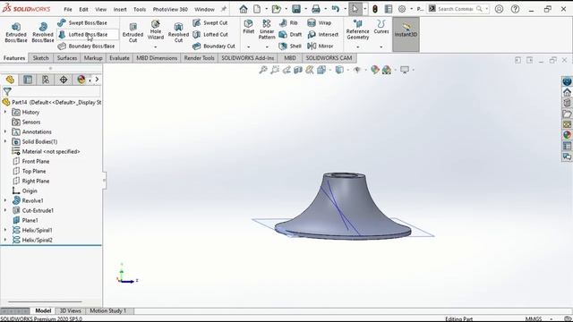 Easy Way to Design Impeller with Helix and Surface Loft| Solidworks Tutorial 2022 |