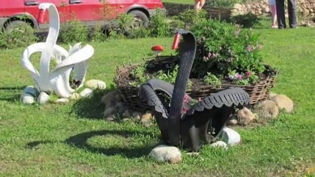 Декор сада Поделки из покрышек своими руками смотреть онлайн