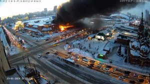 В Челябинске сгорел рынок «Восточный город» 19.01.2024