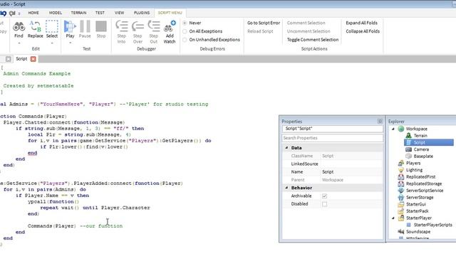 Roblox Lua: Admin Commands Tutorial смотреть онлайн