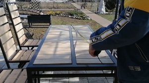 Набор мебели для сада. Стол и стулья из профильной трубы.