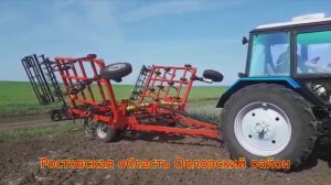 Работа культиватора универсального КСУ 6,4 производства БДТ-АГРО с трактором Беларус 1221