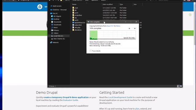 How to download and install Drupal 9 on Windows 10 with XAMPP