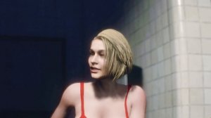 Resident Evil 3 Remake Lady Dimitrescu Facing Jill Nightwear with Jiggle Physics Gameplay PC Mod