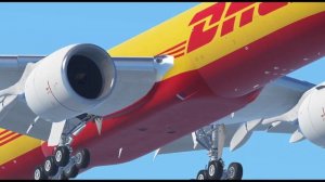 EXTREMELY CLOSE UP DHL 777 Takeoff from Sydney airport YSSY/SYD
