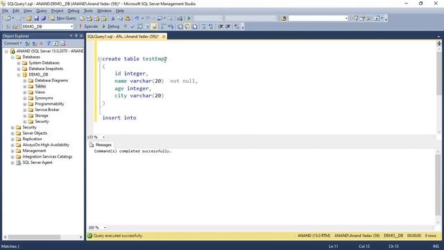 SQL Constraint: NOT NULL