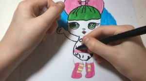 Как рисовать куклу Лол поэтапно/Куклы Лол для срисовки видео/Стикботы Сашка и Пашка