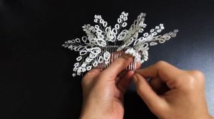 Bridal Beaded Hair Comb for Wedding. Handmade Hair Accessories for Beginners.