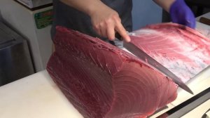 Giant bluefin tuna cutting show & Sushi / Sashimi meal