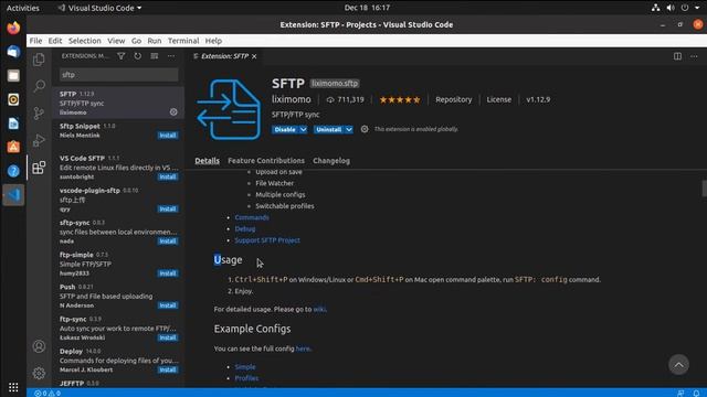 Visual Studio Code SFTP Extension