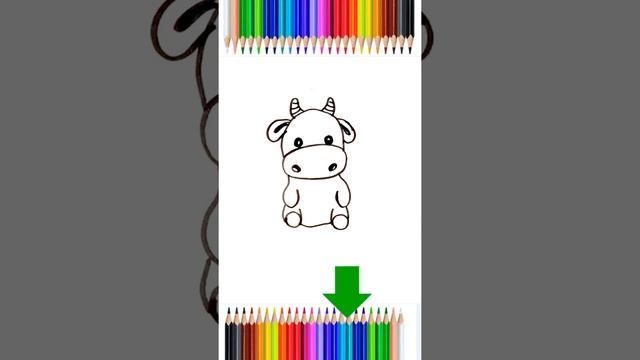 How to draw FAST BULL for kids / Как нарисовать  БЫСТРО БЫКА для детей.  #Shorts