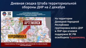 Дневная сводка Штаба территориальной обороны ДНР на 02.12.2022