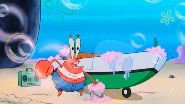 Мистер Крабс моет лодку. смотреть онлайн