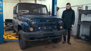 УАЗ 300сил. Кузов поставлен на раму.