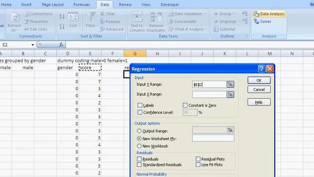 How to compare two means using the regression tool in microsoft excel смотреть онлайн