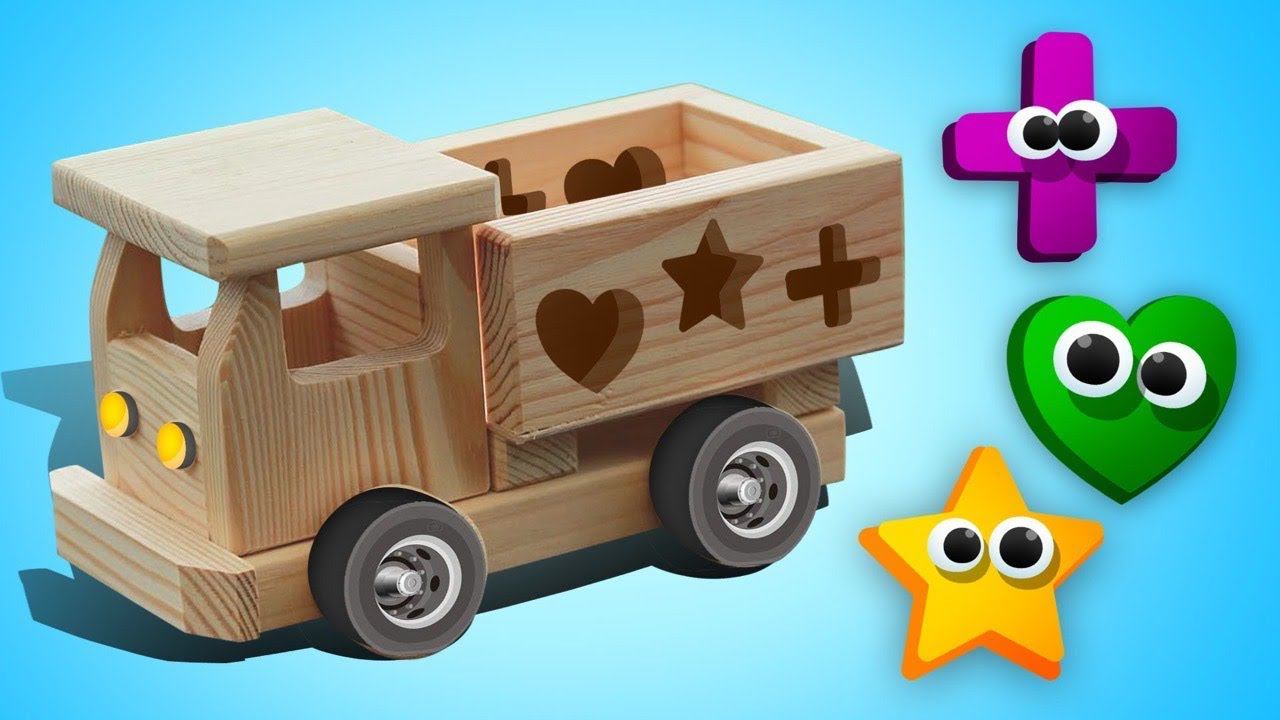 МАШИНКИ - Деревянная Машинка и Фигурки. Учим Цвета и Фигуры - РАЗВИВАЮЩЕЕ ВИДЕО смотреть онлайн