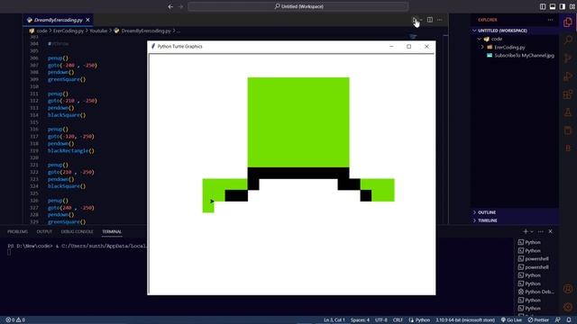 Dream Sketch Using Python Turtle Graphics [Free Source Code Link]