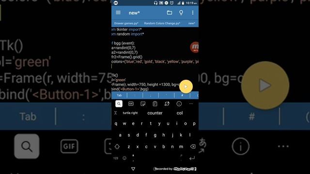 Python Color Change App Project With Pydroid3