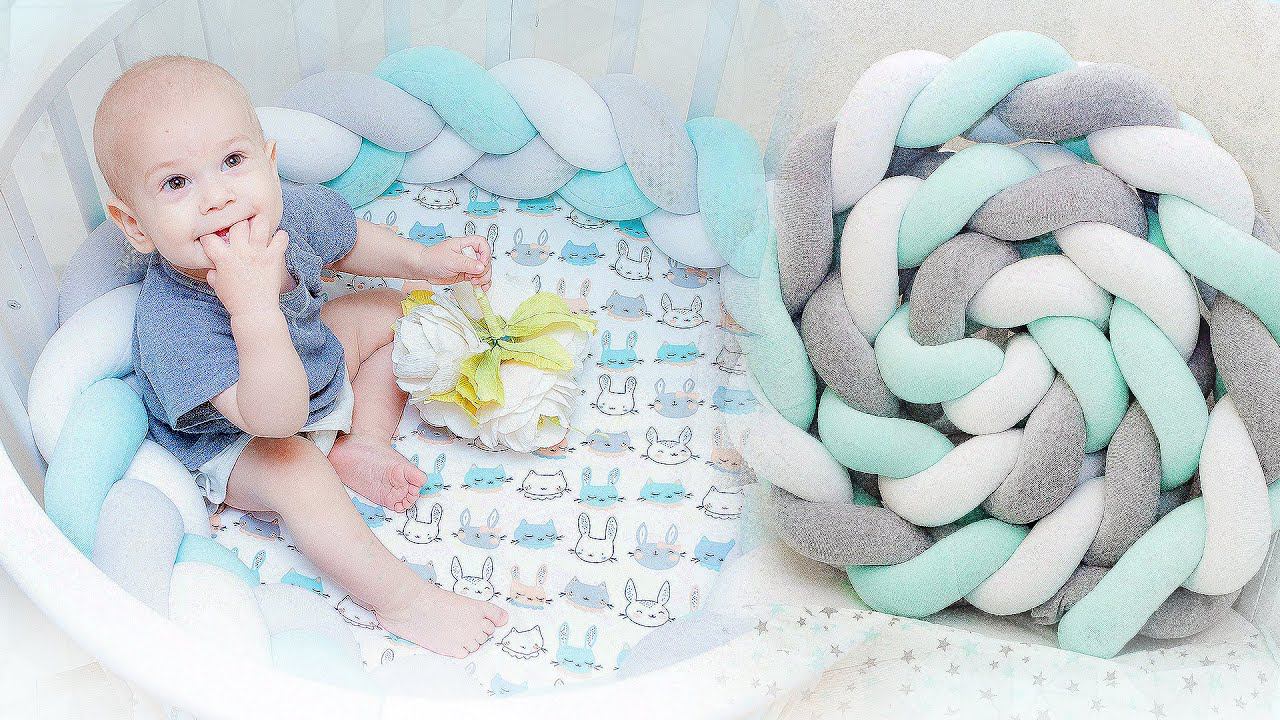 Как сшить бортик-косу из трех лент| DIY Braided Crib Bumper смотреть онлайн