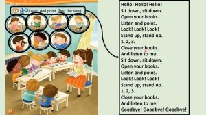 Kid's Box Starter - Unit 2 - My Class - 5 - Listen and point. Sing the song.