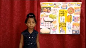 Junk food vs Healthy food . Project work & Presentation with speech and poem