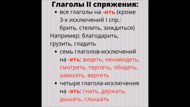Глагол. Постоянные грамматические признаки. Спряжение глагола