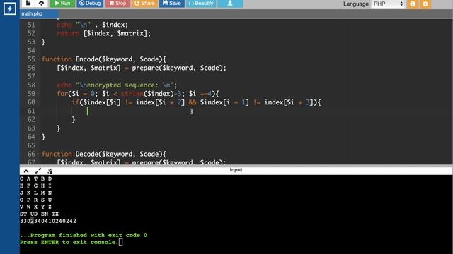 программирование шифра плейфера на php смотреть онлайн