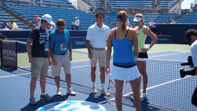 2012 Western & Southern Open Coin Toss -- Mona Barthel v Petra Kvitova, 08/15