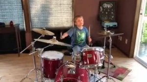 8 yr old Gage Moran drum cover of Too Much Time on My Hands