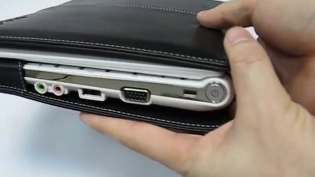 PDair Leather Case for Samsung NC10 netbook - Book Type (Black)